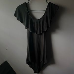 Black off the shoulder bodysuit
